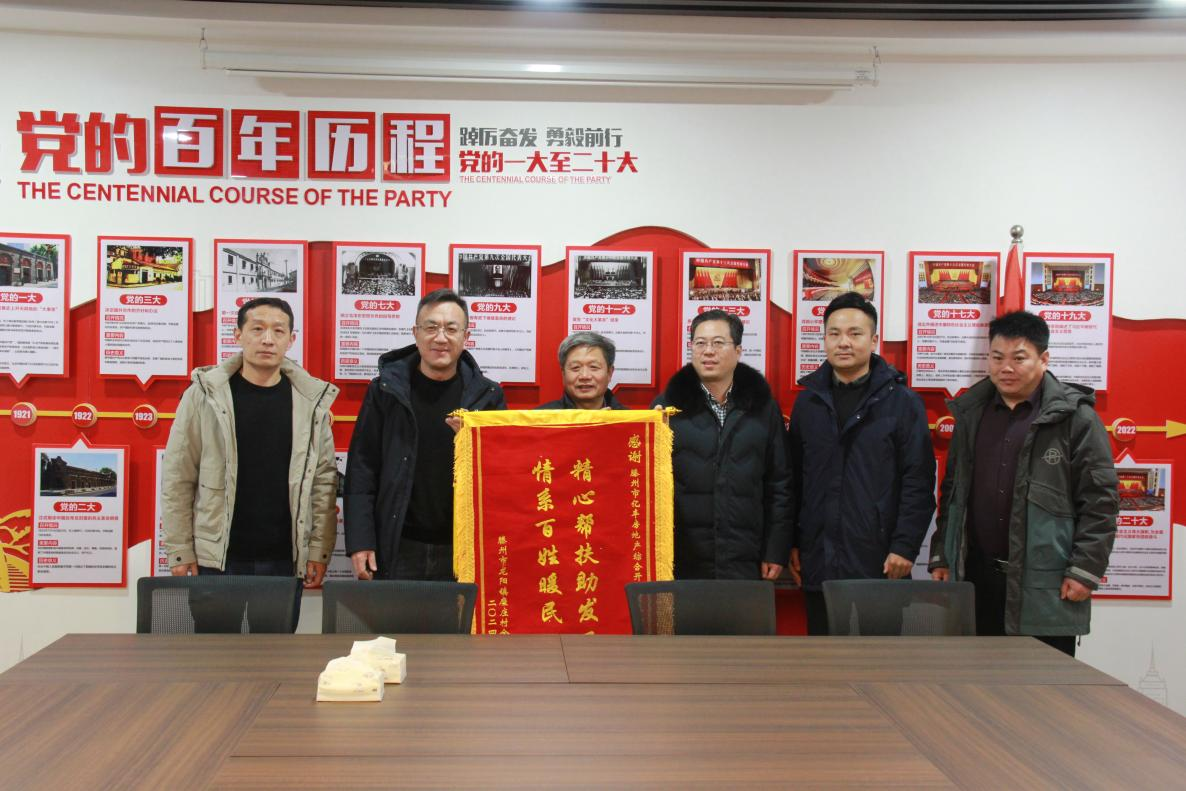 龍陽(yáng)鎮糜莊村向億豐公司贈送錦旗